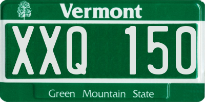 VT license plate XXQ150