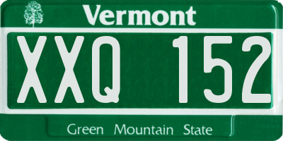 VT license plate XXQ152