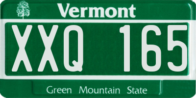 VT license plate XXQ165