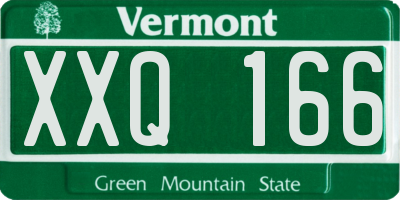 VT license plate XXQ166