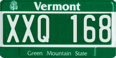 VT license plate XXQ168