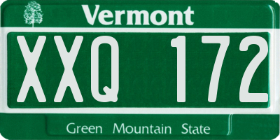 VT license plate XXQ172