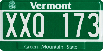 VT license plate XXQ173