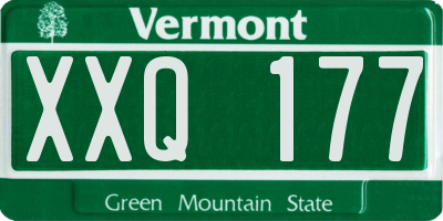 VT license plate XXQ177