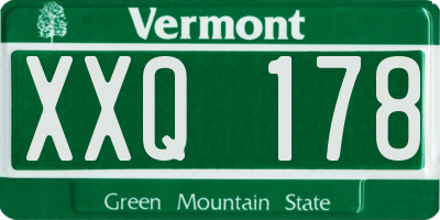 VT license plate XXQ178
