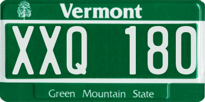 VT license plate XXQ180