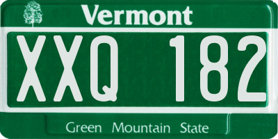 VT license plate XXQ182
