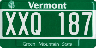 VT license plate XXQ187