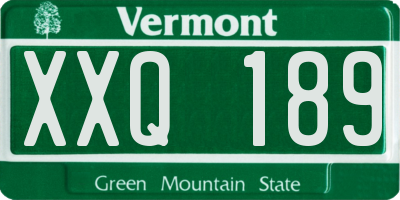 VT license plate XXQ189