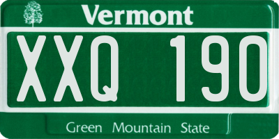 VT license plate XXQ190