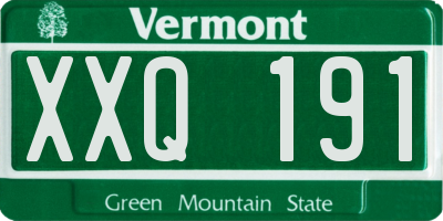 VT license plate XXQ191