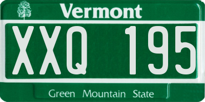 VT license plate XXQ195