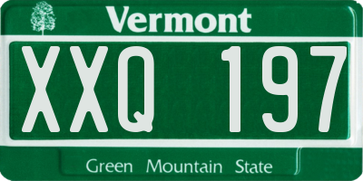 VT license plate XXQ197
