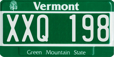 VT license plate XXQ198