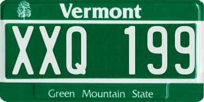 VT license plate XXQ199