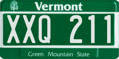 VT license plate XXQ211