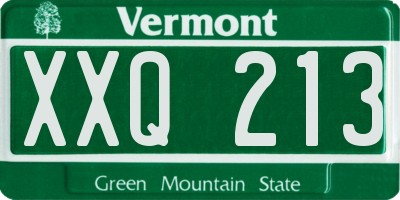 VT license plate XXQ213