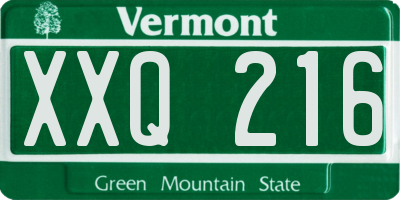 VT license plate XXQ216