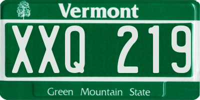 VT license plate XXQ219
