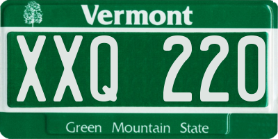 VT license plate XXQ220