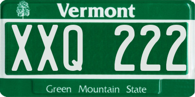 VT license plate XXQ222