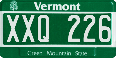 VT license plate XXQ226