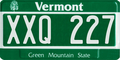 VT license plate XXQ227