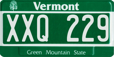 VT license plate XXQ229
