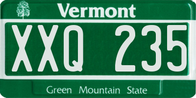 VT license plate XXQ235