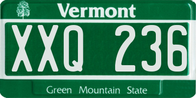 VT license plate XXQ236