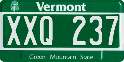 VT license plate XXQ237