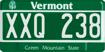 VT license plate XXQ238