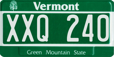 VT license plate XXQ240