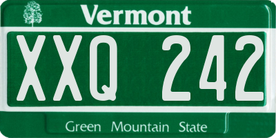 VT license plate XXQ242