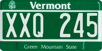 VT license plate XXQ245