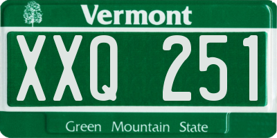VT license plate XXQ251