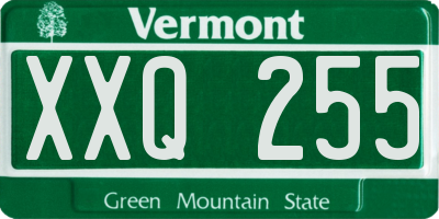 VT license plate XXQ255