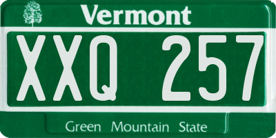 VT license plate XXQ257
