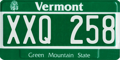 VT license plate XXQ258