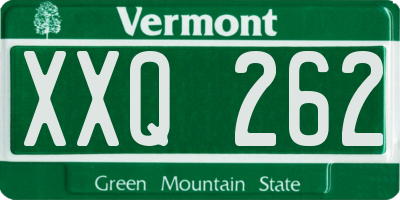 VT license plate XXQ262