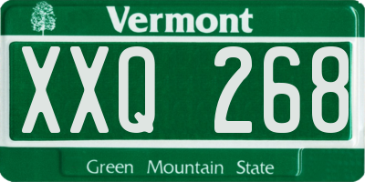 VT license plate XXQ268