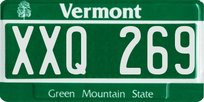 VT license plate XXQ269