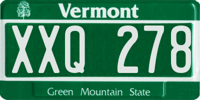 VT license plate XXQ278