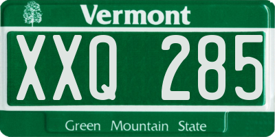 VT license plate XXQ285