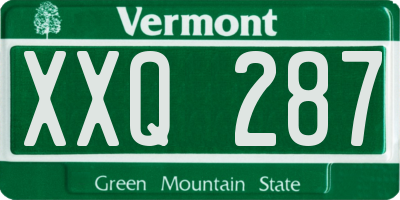 VT license plate XXQ287