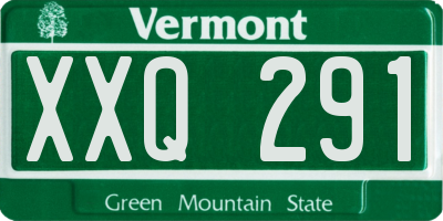 VT license plate XXQ291