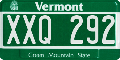 VT license plate XXQ292