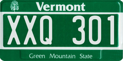 VT license plate XXQ301