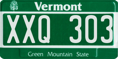 VT license plate XXQ303