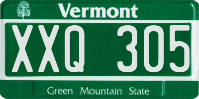 VT license plate XXQ305